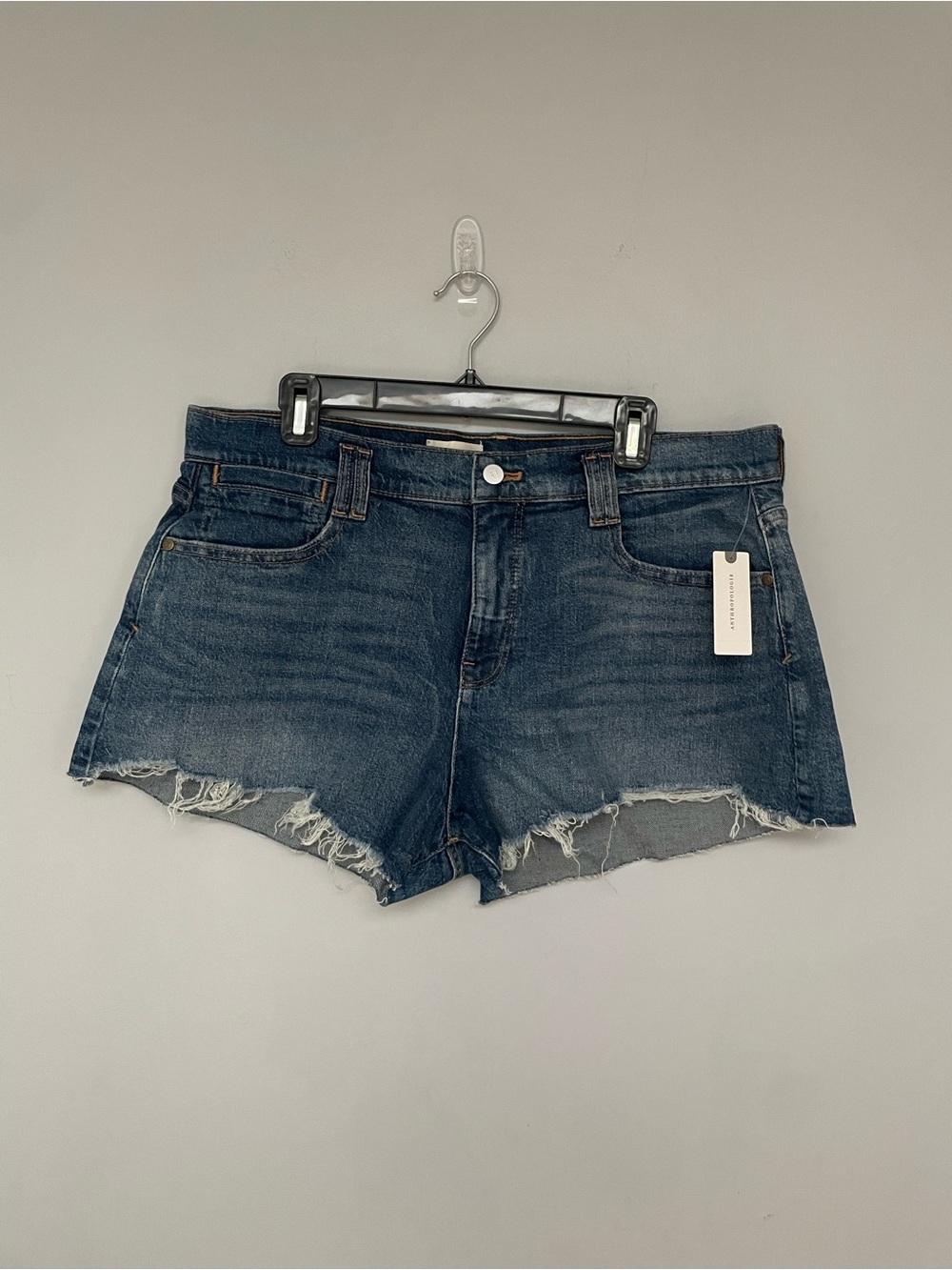 Anthropology - Pilcro - Dark Blue Distressed Denim Cutoff Shorts